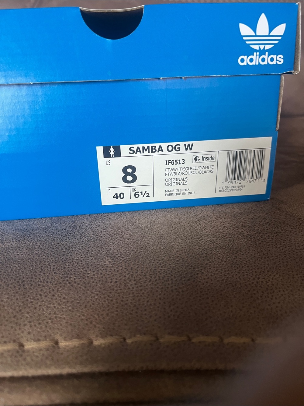 adidas Samba OG W Sneakers - White with Gold Accents